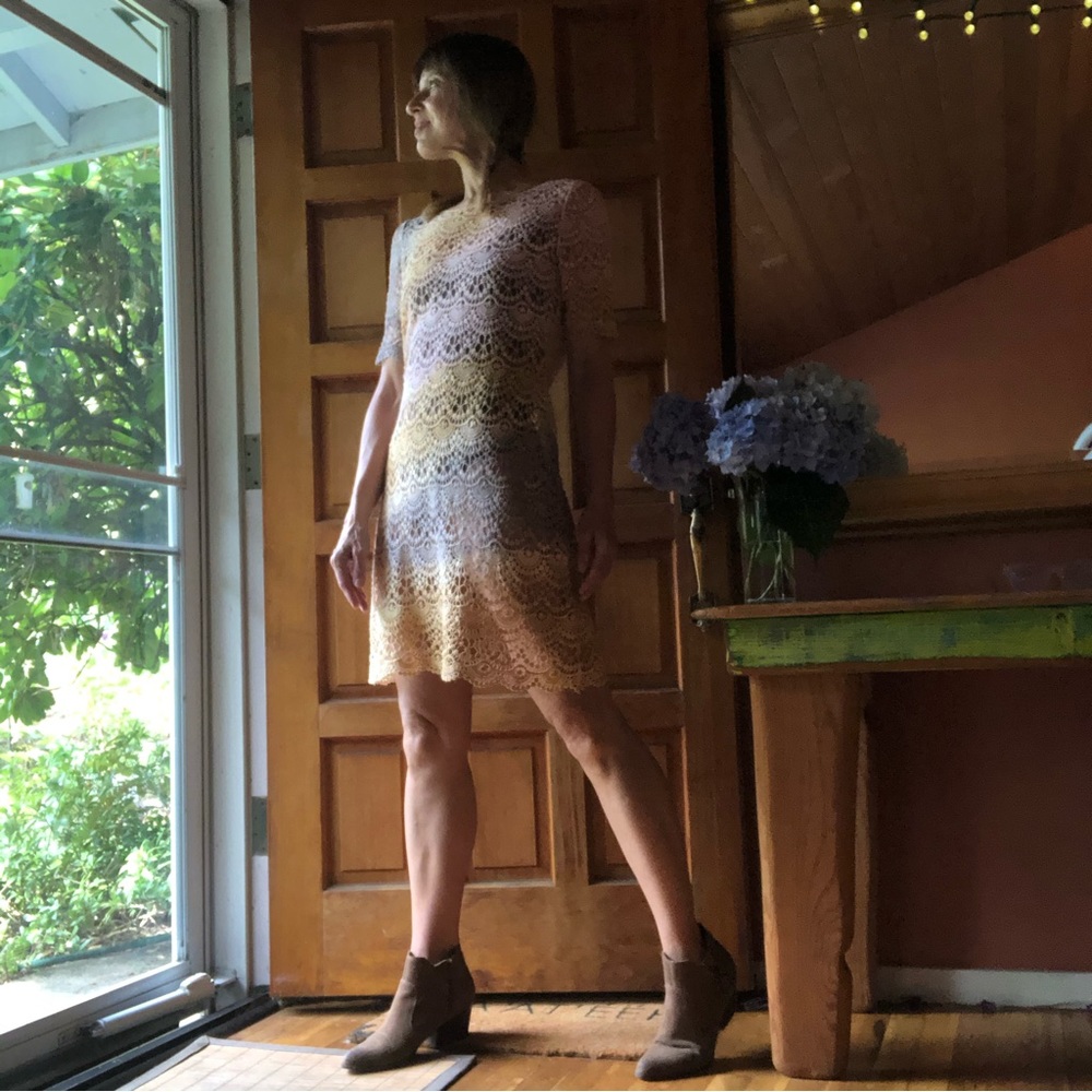 4KINSHIP Remade, Recycled, Vintage Crochet Dress Sz m